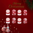 thumbnail image 2 of Snowflake Artificial Nails French Tip False Nails Christmas Press On Nails Full Cover Stick on Nails for Woman, 2 of 4
