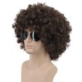 thumbnail image 2 of Peluca Karlery Afro de los años 70 y 80, corta, rizada, marrón oscuro, para hombre y mujer, 2 of 4