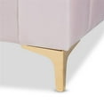 thumbnail image 5 of Bowery Hill Modern Velvet Upholstered and Gold Finished Twin Size Daybed in Pink, 5 of 7