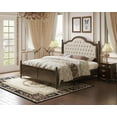 thumbnail image 4 of VanAcc King Solid Wood Bed Frame with Upholstered Headboard, No Box Spring, Walnut, 4 of 8