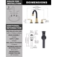 thumbnail image 6 of WOWOW 8 in. Widespread Double Handle Bathroom Faucet with Drain Kit Included in Black and Gold, 6 of 7