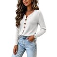 thumbnail image 2 of WUSUOWEI Women'S Sweatshirts V-Neck Knitted Blouse Long Sleeve Loose Front Design Womens Casual Daily Top XXL, 2 of 7