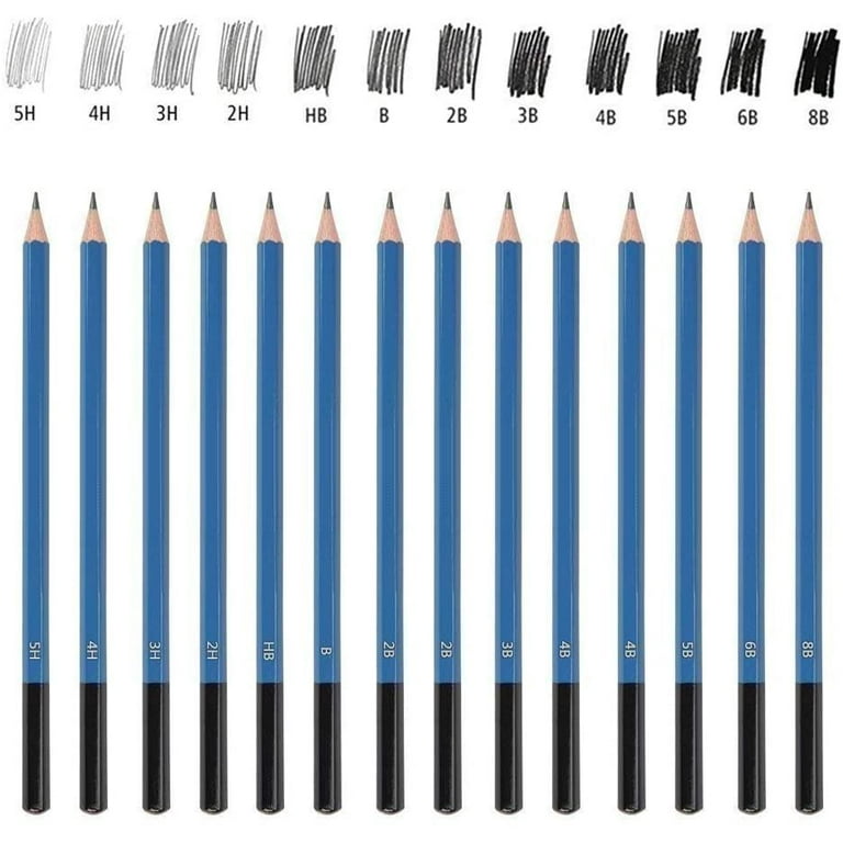 Arrtx 31 Pieces Professional Art Supplies Kit with Graphite Pencils,  Charcoal Pencils, 50 Pages Sketchbook, Paper Erasable Pen, Craft Knife,  Canvas Rolling Pouch 