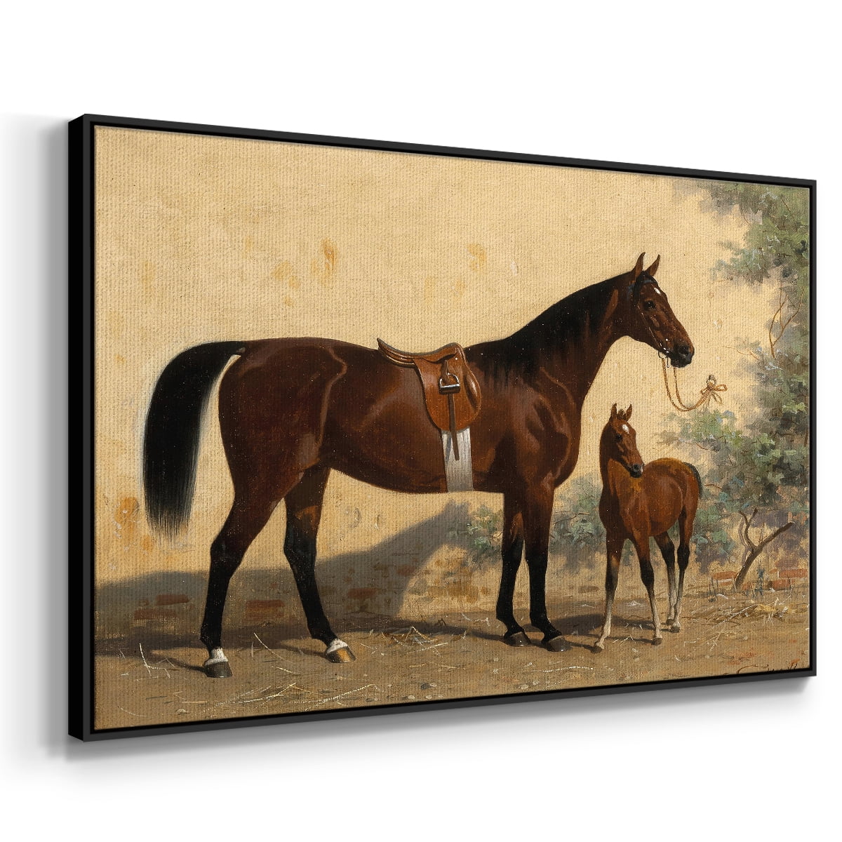 Vintage Animal Print-XLV By Wexford Home Framed in Black Wood Gallery Wrapped Canvas 17 in. x 25 in.