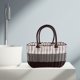 thumbnail image 5 of Bolso de mano tejido a mano, de paja, para playa, cesta de plástico con asa para mujer, bolso de paja multifuncional para ir de compras, picnic y uso diario., 5 of 6