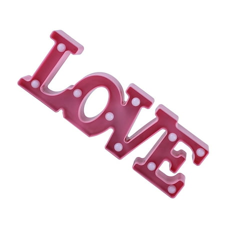 

Night Light Letter Shape PVC Light Waterproof Decoration Hanging LED Lamp for Party Pub Pink