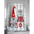 thumbnail image 5 of Christmas Gnomes Shower Curtain Set, Waterproof Shower Curtains for Bathroom, Grey Wooden Vintage Snowflake Washable Fabric Cloth Bath Curtain for Bathtub Decoration with Hooks 66x72 Inches, 5 of 6