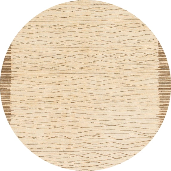 Ahgly Company Indoor Round Abstract Khaki Gold Solid Area Rugs, 6' Round