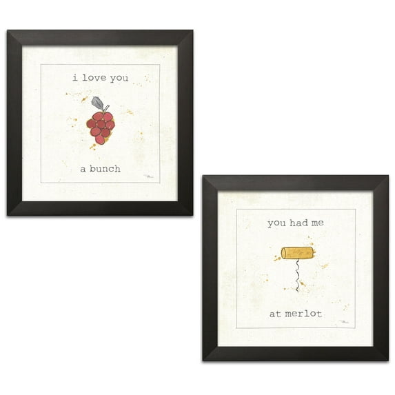 Gango Home Decor Contemporary Flavor Notes II & III by Pela Studio (Ready to Hang); Two 12x12in Black Framed Prints