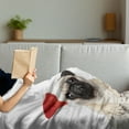 thumbnail image 3 of Pug Soft Flannel Fleece Throw Blanket, Christmas Themed Animal Photography a Cat and Dog Wearing Santa Hats Print, Cozy Plush for Indoor and Outdoor Use, 60" x 80", Grey Cream Red, by Ambesonne, 3 of 5