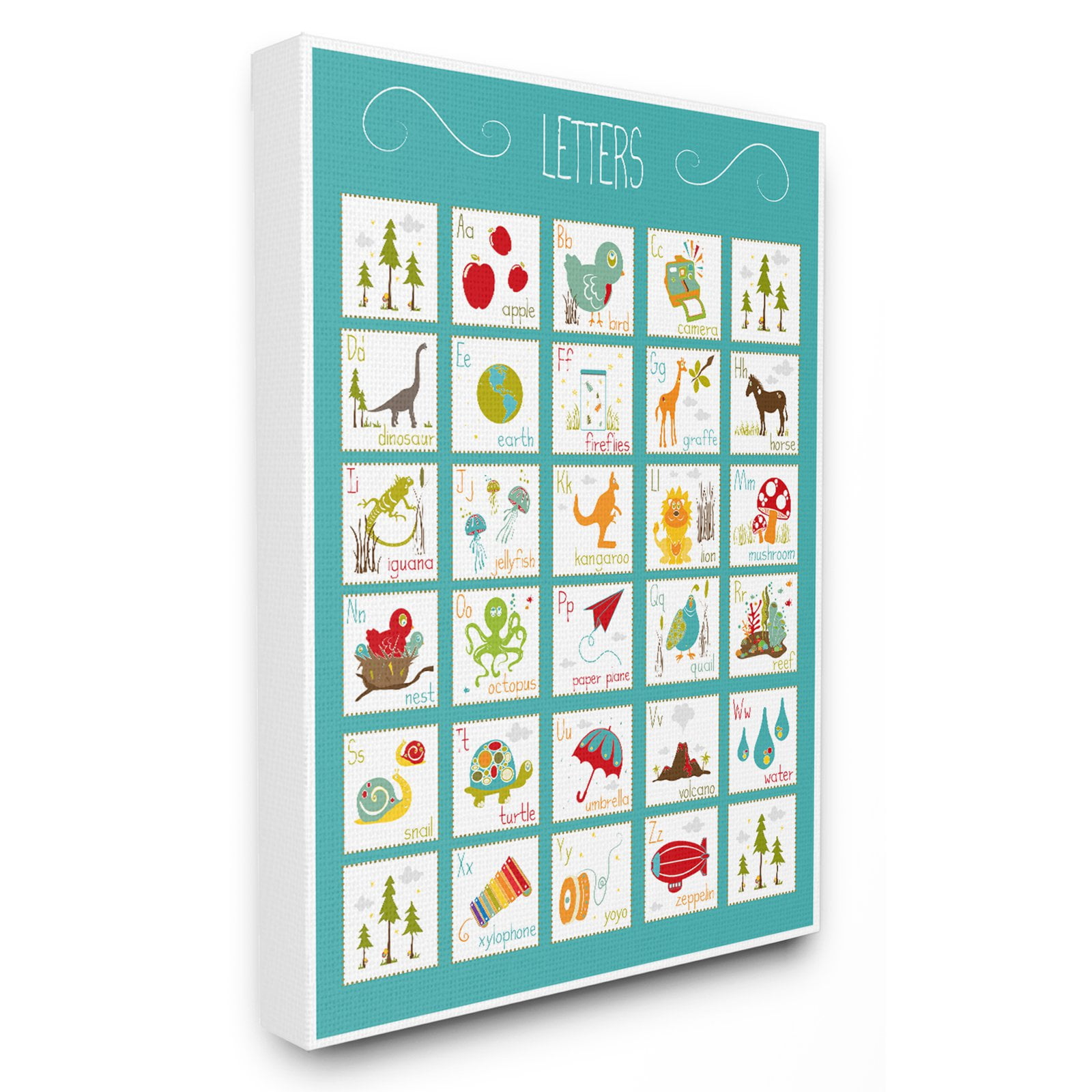 The Stupell Home Decor Collection Kids Alphabet Letter Chart Wall Art