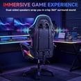 thumbnail image 5 of Snoonwee RGB gaming chair, ergonomic chair; high-back PC chair with footrest and built-in speakers | lumbar support and headrest/Blue, 5 of 8