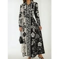 thumbnail image 4 of Printed Long Sleeve Maxi Dress with Belt, 4 of 7