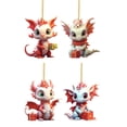 thumbnail image 3 of Dragón de dibujos animados lindo 2D decoraciones colgantes de Navidad para el hogar 2023 adorno colgante de árbol de Navidad regalo de Año Nuevo 2024 suministro de fiesta, 3 of 4
