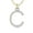 C, variant on L Initial Necklace in 14 Karat Yellow Gold With 12 Diamonds, With Free 18 inch Chain, for Women