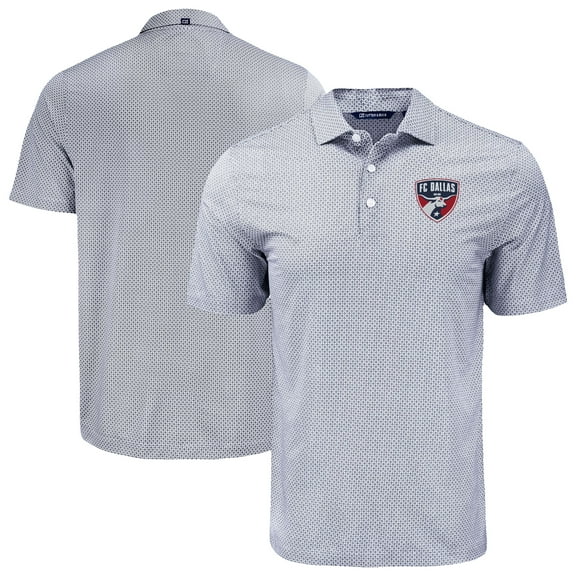 Men's Cutter & Buck Black FC Dallas Pike Eco Diamond Dot Print Recycled Polo
