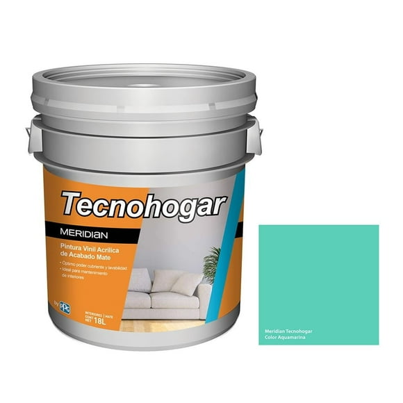 Pintura Meridian Tecnohogar Color Aquamarina 18 L