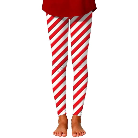 WOYY Toddler Girls Striped Leggings Carnival Athletic Casual Base Layer Pants, Sizes 3-4T