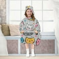thumbnail image 7 of FORMRS Wearable Blanket Hoodie with Sleeves for Kids Cozy Flannel Sweatshirt, Cute Cat Pattern, 7 of 7