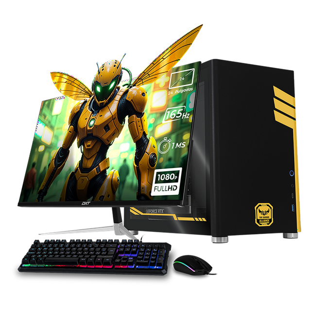 PC Gamer Completa Xtreme PC Gaming ASUS TUF NVIDIA GeForce RTX 5060 AMD Ryzen 5 5500 16GB SSD 1TB Monitor 24 165Hz WIFI W10 Black gaming 1080p, estudios y multitarea