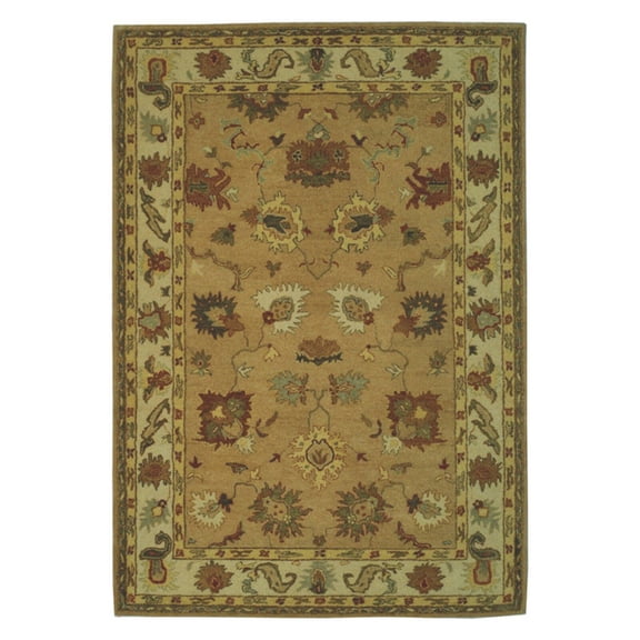 SAFAVIEH Bergama Bradford Traditional Wool Area Rug, Taupe/Ivory, 2' x 3'