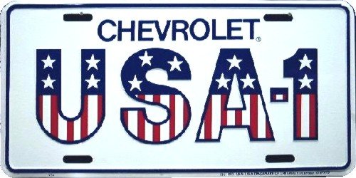 Chevy Bowtie with Flames embossed metal auto tag 6 x 12