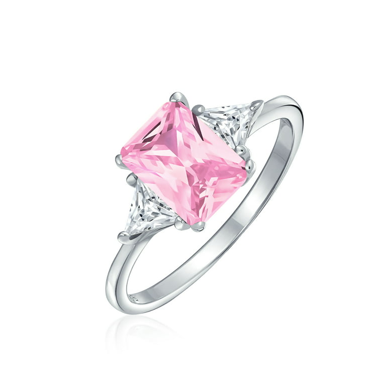 CC Pink Rings For Women Silver Color Zirconia Luxury Wedding Engagement  Ring Cute Square Fine Jewelry Drop Shipping CC1665