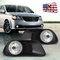 Chrome Fog Light Lamp Assembly For 2011-2020 Dodge Grand Caravan Front Bumper Lamp w/Switch
