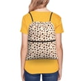thumbnail image 4 of Naloa Cute Coffee Bean Print Drawstring Backpack String Bag Cinch Water Resistant for Gym Shopping Sport Yoga, 4 of 6