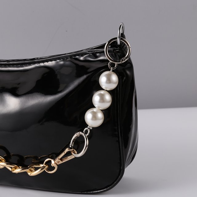 Cadena Extensora De Bolsa Extensor de correa de cadena de repuesto para Bolso de mujer, decoración de cuentas de perlas de imitación (D)