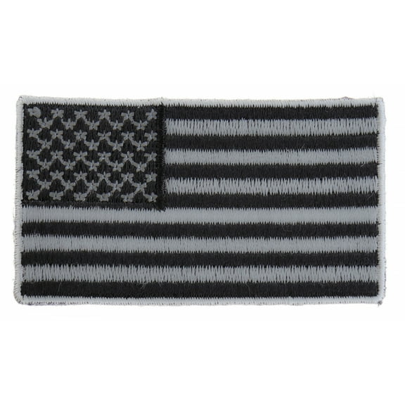 US Flag Patch Black and Gray 2.5 Inch