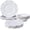 Creamy, variant on 12 pcs Melamine Dinnerware Set, Elegant Scalloped Rim, Beaded Serving Plates and Bowls, Pearl Design, Durable Kitchen Dishes for Parties and Gatherings