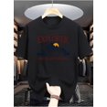 thumbnail image 2 of Camiseta informal de verano para hombre, cuello redondo, ligeramente elástica, corte regular, estampado Mountain Explorer, manga corta a la moda para deportes y tiempo libre., 2 of 7