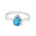 thumbnail image 6 of 10k White Gold Pear Blue Topaz And Diamond Ring, 6 of 6