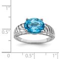 thumbnail image 2 of Primal Silver Sterling Silver Rhodium Swiss Blue Topaz Ring, 2 of 4