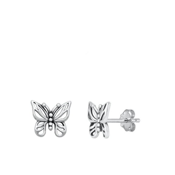 Sterling Silver Butterfly Stud Earrings 925 New Jewelry Female Unisex