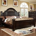 thumbnail image 2 of Furniture of America Damos Solid Wood Queen Panel Bed in Dark Walnut, 2 of 4