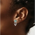 thumbnail image 3 of Sterling Silver Polished, Glistening 38 10 16 Mm Rhodium-Plated Polished Blue And White Crystal Jellyfish Post Earrings, 3 of 3
