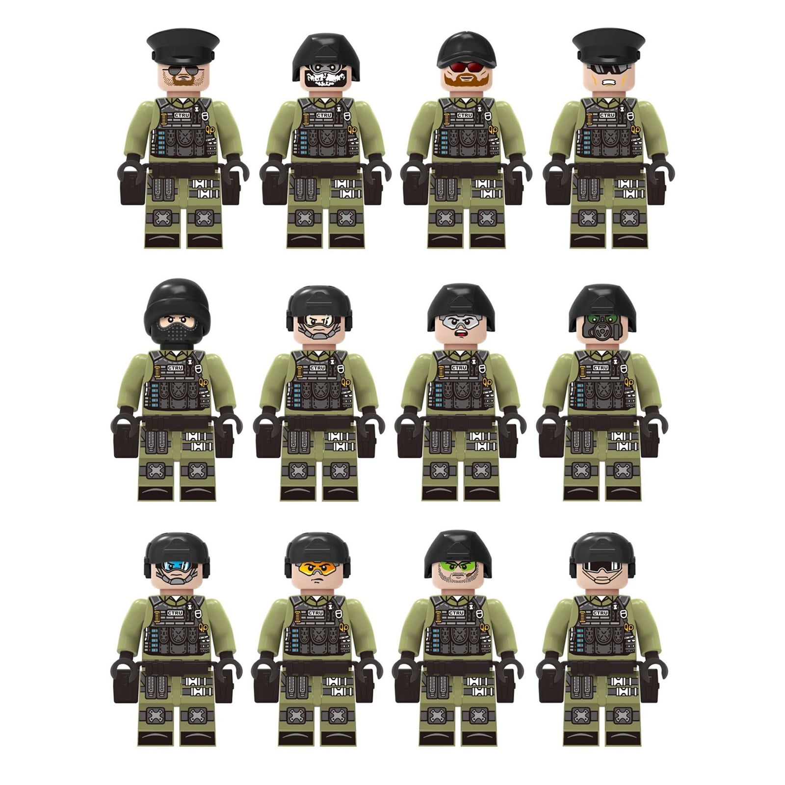 12pcs United States Navy SEALs minifigure building block kids toy gift fit lego 