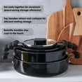 thumbnail image 2 of Denmark Tools for Cooks 7 Piece Ceramic Nonstick Aluminum Nesting Cookware Set Pots Pans, Black, 2 of 13