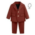thumbnail image 2 of WOYY Big Boys Formal Suit Tuxedo Blazer Trousers Kids Wedding Party Outfits, Sizes 9-10Y, 2 of 4
