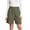PU75_Army Green, variant on Women Dress Shorts Comfy Elastic Waist Shorts Summer Pull On Short Cotton Linen Berduma Shorts Army Green 2XL