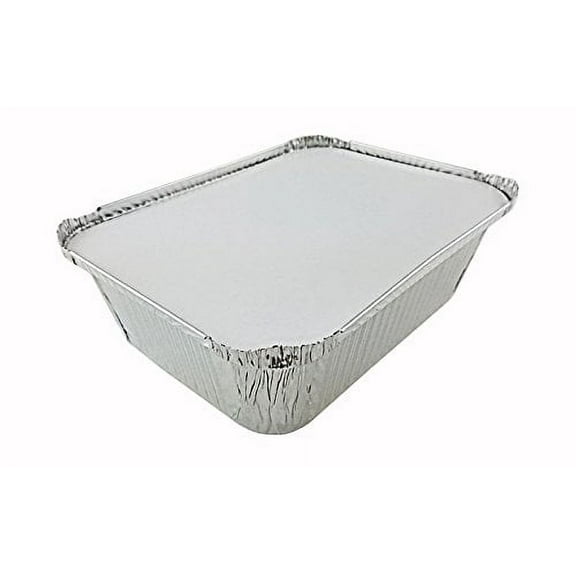 Handi-Foil 5 lb. Oblong Aluminum Entrée Dinner Food Storage Pan w/Board Lid (pack of 250)