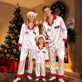thumbnail image 2 of HNMKIU Family Matching Silk Like Pajamas Long Sleeve Sleepwear Outfit For Parents Kids Holiday Christmas Nightwear Comfortable Set, 2 of 8