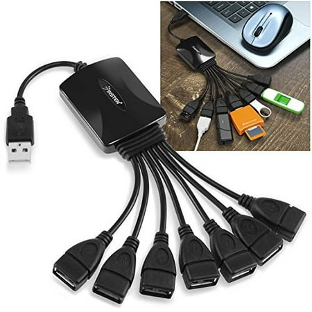 Transfer Ipad Insten 7 Port USB Hub, High Speed Data Transfer Octopus Hub Adapter Compatible with MacBook Mac iPad Pro Mini PC Laptop Noteb ()