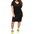 thumbnail image 2 of Weiqiqre Robes pour Femmes Grande Taille Soldes Mode Femmes Uni Décontracté Femmes Manches Courtes Col en V Poches Robe pour Dames, 2 of 6
