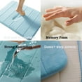thumbnail image 4 of Memory Foam Bath Mat Non Slip Absorbent Super Cozy Velvet Bathroom Rug Carpet Super Water Absorption Bathroom Carpet Non-Slip Thick Bathroom Mat (20" X 32", Blue), 4 of 5