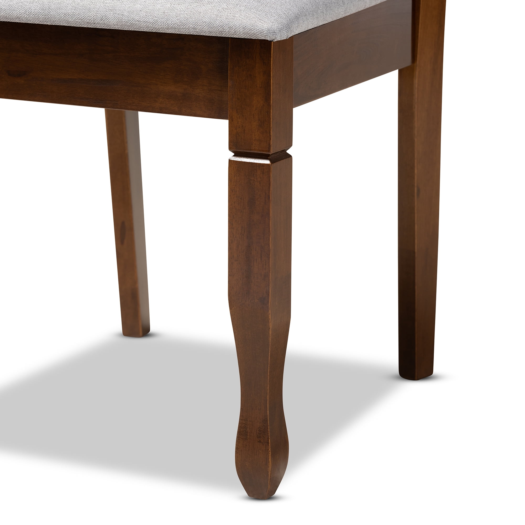 Baxton Studio Augustine Modern and Contemporary Grey Fabric Upholstered and Walnut Brown Finished Wood 2-Piece Dining Chair Set