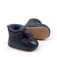 thumbnail image 4 of Quealent Newborn Baby Boys Girls Plush Boots Soft Sole Adjustable Winter Warm Snow Boots Crib Shoes Blue for Size Toddler 6, 4 of 8