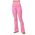 thumbnail image 4 of YDFCWXW Flare Yoga Pants for Women, Crossover Soft High Waist Bootcut Leggings Pink, S, 4 of 8